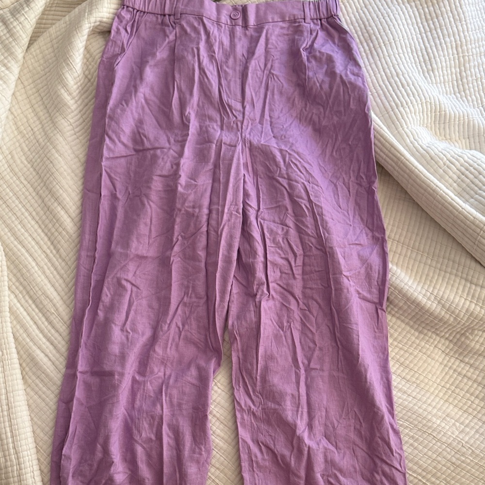 Purple Casual Pants